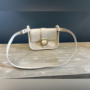 Miztique Cream Crossbody Bag with Gold Accent